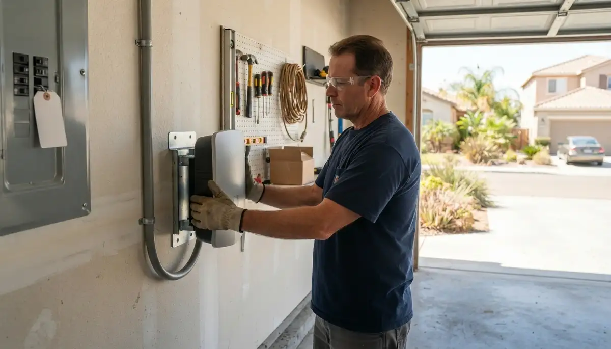 Electric vehicle charger installation with dedicated circuit in Caruthers, CA