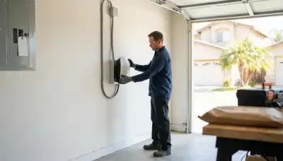 Home EV charger installation with conduit in Del Rey, CA by a Fresno electrician