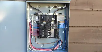 electrical panel upgrade service featuring newly installed electrical panel wired by licensed electricians in Fresno, CA