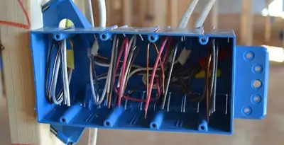 new construction wiring installation featuring electrical boxes and cable routing by expert electricians in Fresno, CA