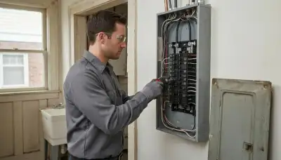 Electrician upgrading an older home's electrical panel from 100 to 200 amps in Fresno, CA