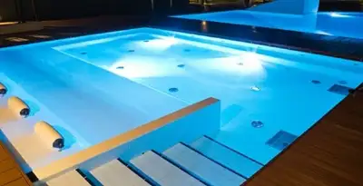 pool light installation and repair services providing modern illuminated pool lighting in Fresno, CA