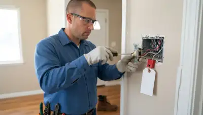 Fresno, CA electrician replacing a worn switch and securing wire terminals for safe, reliable operation